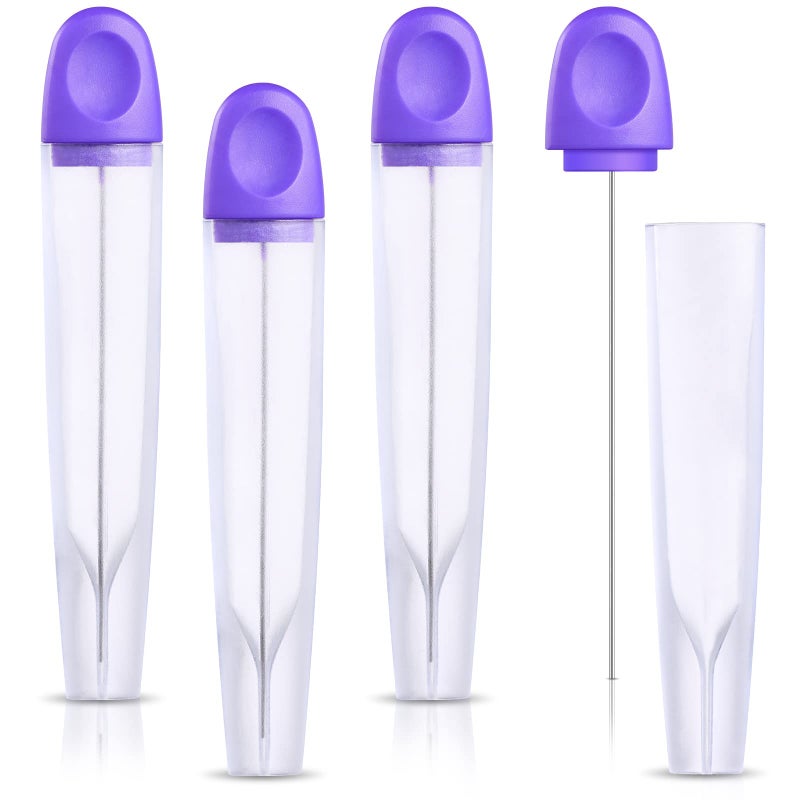 Raiten Raiten 4 Cake Tester Stainless Steel Baking Tester with Cover Reusable Metal Mini Cupcake Needle Sticks for Bread Pastry Biscuit Muffin Cookie Baking 