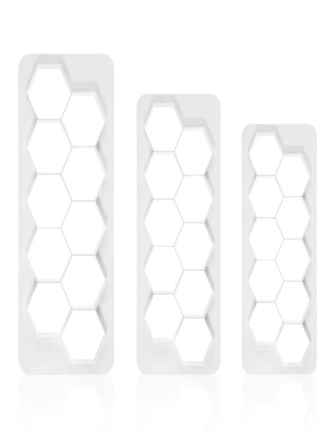 Exircy 3Pcs Hexagon Cookie Cutter, 3 Size Plastic Cake Fondant Cutter Biscuit Cutters Geometric Baking Tools Cake Decorating - Image 1