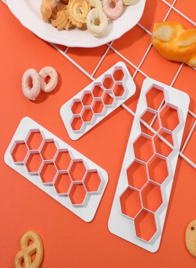 Exircy 3Pcs Hexagon Cookie Cutter, 3 Size Plastic Cake Fondant Cutter Biscuit Cutters Geometric Baking Tools Cake Decorating - Image 5