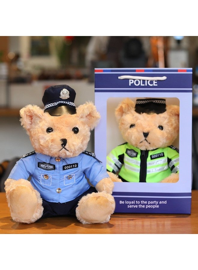 Traffic Police Bear Doll Teddy Bear Plush Toy Doll Special Police Fire Police Bear Police Bear Doll Wholesale-Color:White Fire Bear ]-Height:25cm +exclusive Gift Bag - Image 4