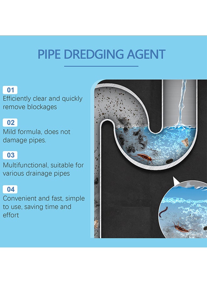 Jakehoe Pipe Dredging Agent, Sewer Deodoriser Pipe Unblocker, Drain Clog Remover And Cleaner, Toilet, Kitchen, Bathroom Drain Cleaning Agent, Quick Unclogging Sewer Cleaner, Convenient To Use, Quick To Unclog 150G  - Image 5