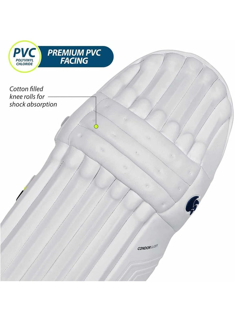 DSC DSC Condor Glider Cricket Batting Legguard | Color: White | Size: Boys, Right Hand | For Men & Boys | Material: PVC Facing | Shock Absorption | Enhanced Protection and Comfort - Image 3