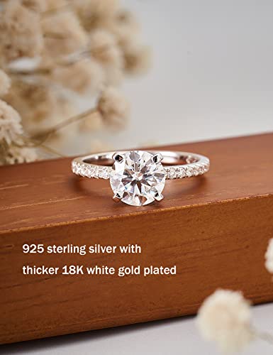 IMOLOVE Moissanite Engagement Ring for Women, Moissanite Wedding band for Women, 3CT Moissanite Promise Rings-70C - Image 2