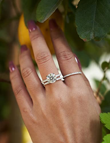 IMOLOVE Moissanite Engagement Ring for Women, Moissanite Wedding band for Women, 3CT Moissanite Promise Rings-70C - Image 5