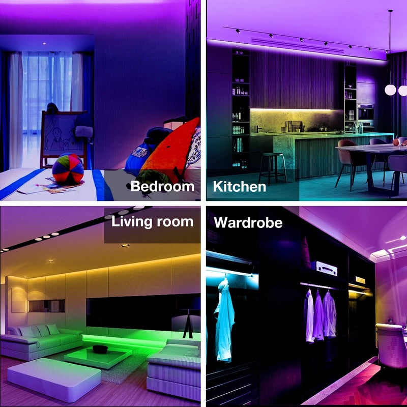 DAYBETTER Led Strip Lights 40ft, RGB Color Changing Led Strips with 44 Keys Remote Control for Room, Bedroom, Suitable for Home Decor, Living Room, Kitchen, Home Party Decoration, 24V - Image 3