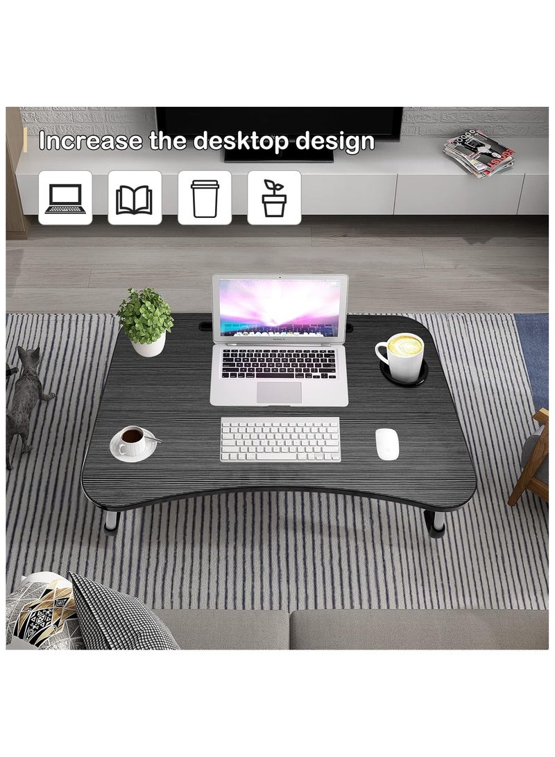BJM Portable Folding Laptop Desk for Bed，With iPad and Cup Holder Adjustable Lap Tray Notebook Stand， Foldable Non-Slip Legs Reading Table Tray for working，studying，camping - Image 2