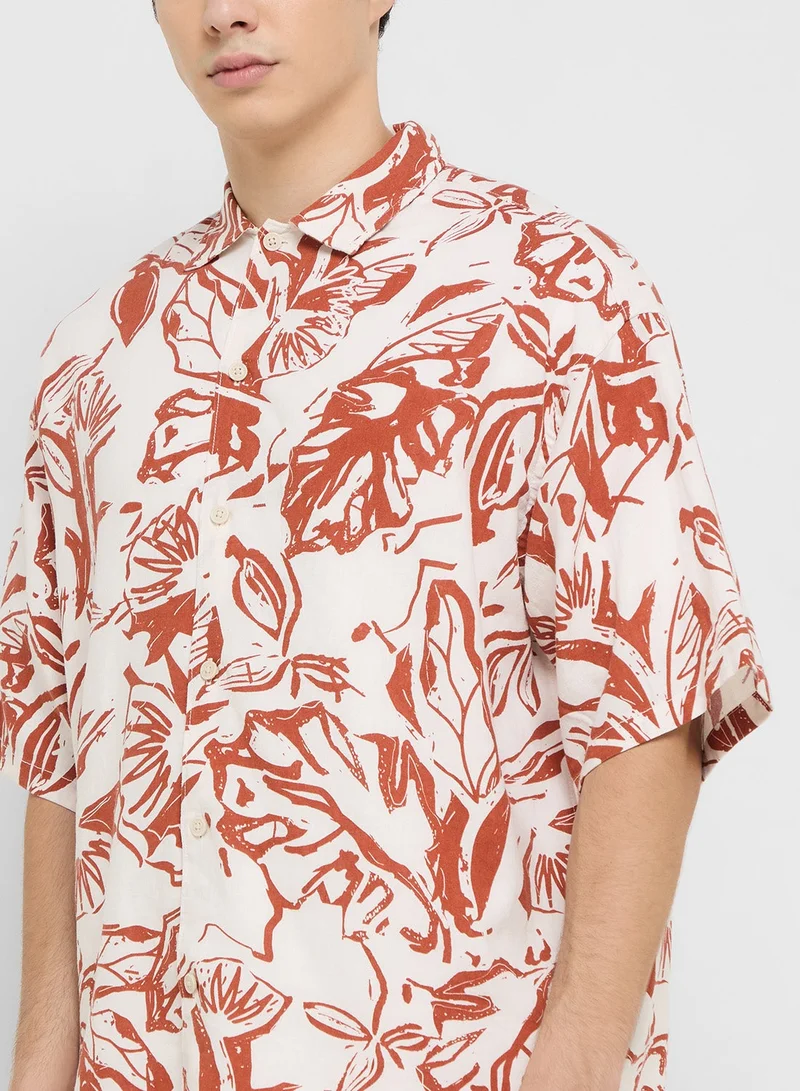 JACK & JONES Aop Printed Oversized Shirt