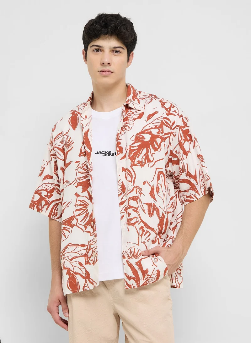 Aop Printed Oversized Shirt