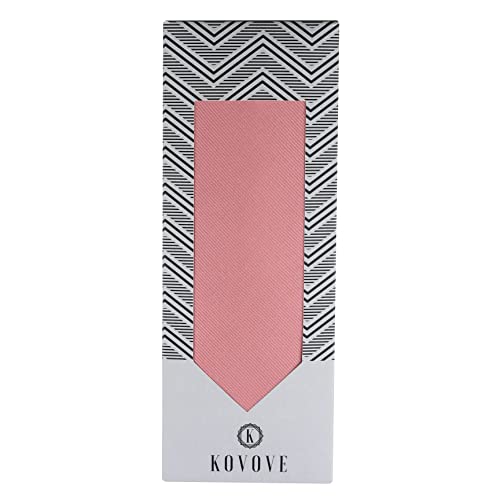 Kovove Kavove The Elegant Self Striped Pink Necktie For Men - Image 3