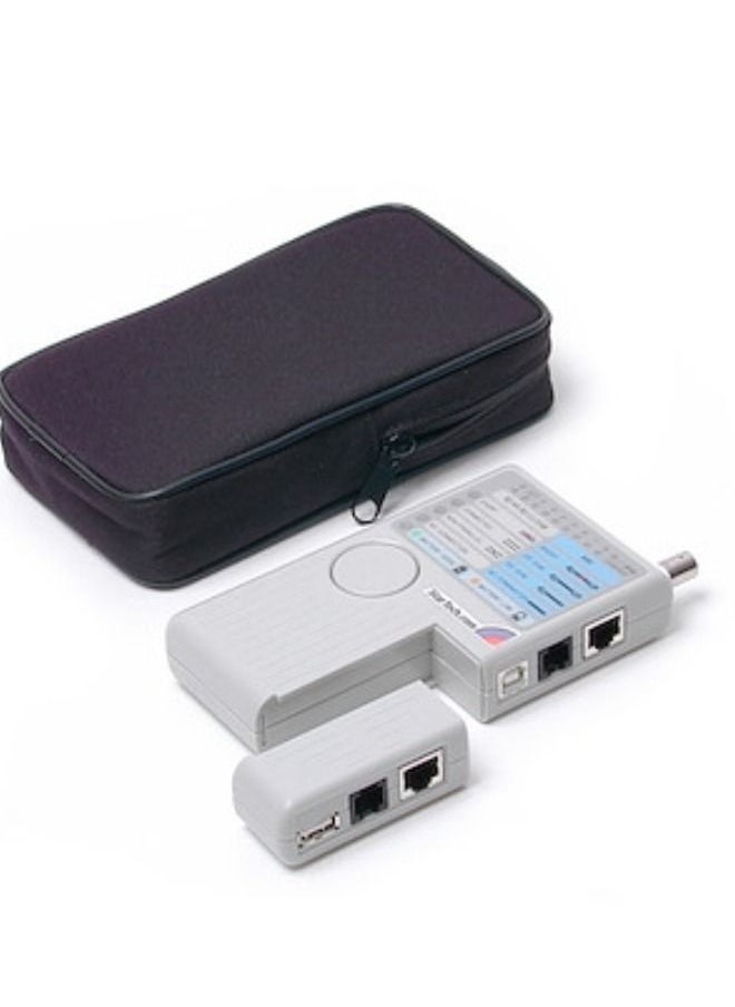 Generic 4-in-1 Remote RJ11 RJ45 USB BNC LAN Network Phone Cable Tester Meter Device Machine White 