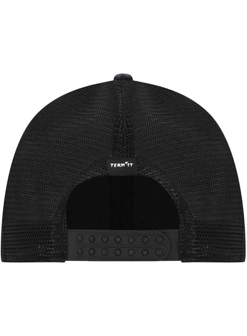 Termit Termit Grey/Black Baseball Cap for Kids – One Size Summer Hat with Embroidery, Breathable Cotton Front & Mesh Back, Stylish Cap for Active Days  - Image 3