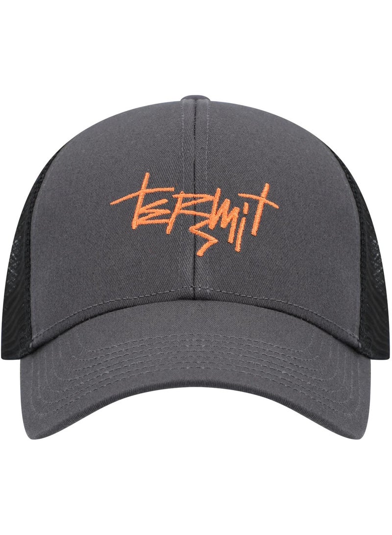 Termit Termit Grey/Black Baseball Cap for Kids – One Size Summer Hat with Embroidery, Breathable Cotton Front & Mesh Back, Stylish Cap for Active Days  - Image 2