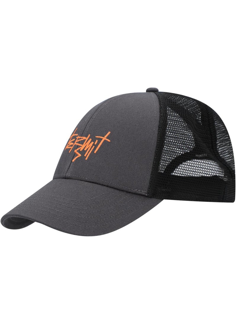 Termit Termit Grey/Black Baseball Cap for Kids – One Size Summer Hat with Embroidery, Breathable Cotton Front & Mesh Back, Stylish Cap for Active Days  - Image 1