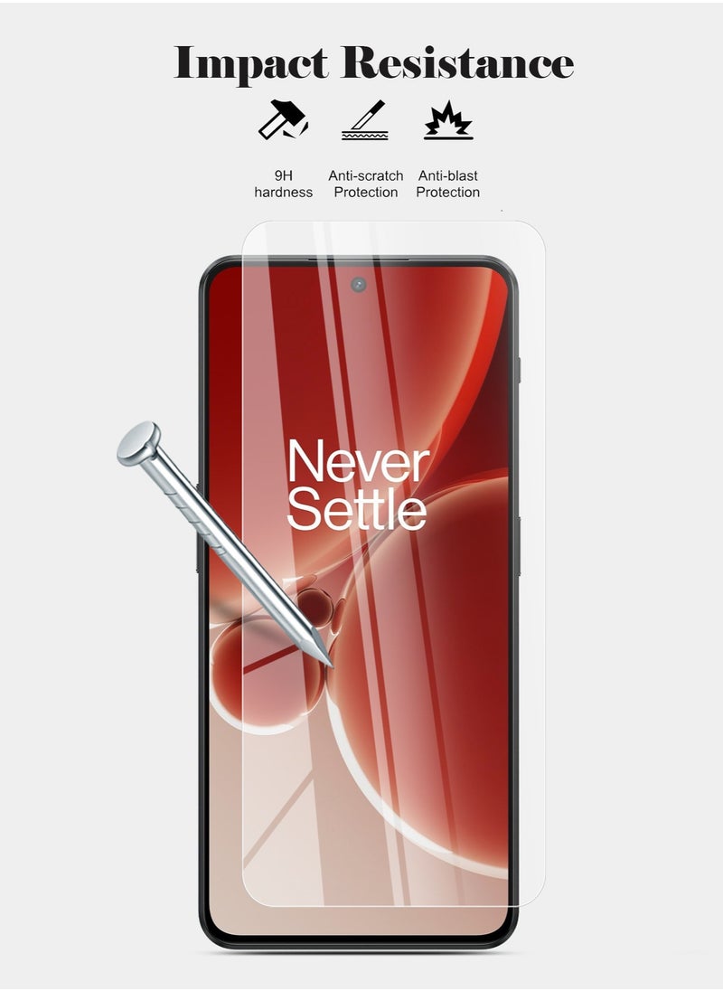 Techie - HD Tempered Glass Screen Protector for Oneplus Nord 3 / OnePlus Ace 2v - Anti Reflection Anti Bubbles 9H Hardness 0.33 mm Rounded Edges Easy Installation - Image 1