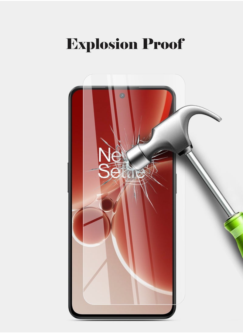 Techie - HD Tempered Glass Screen Protector for Oneplus Nord 3 / OnePlus Ace 2v - Anti Reflection Anti Bubbles 9H Hardness 0.33 mm Rounded Edges Easy Installation - Image 1