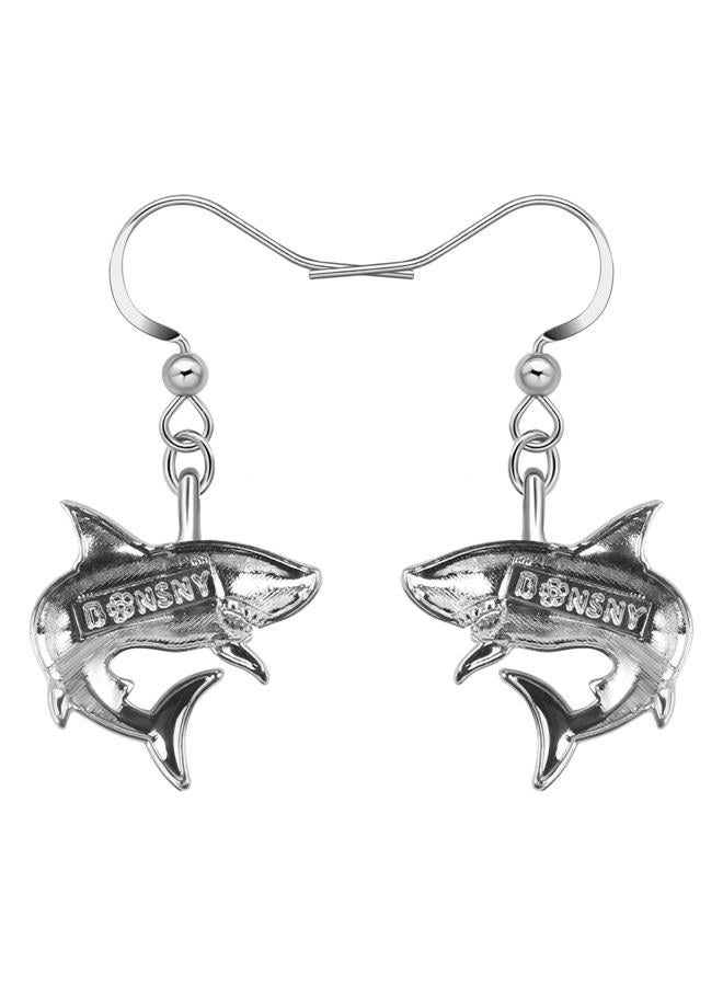 Newei Cute Enamel Whale Octopus Jellyfish Shark Earrings Dangle Jewelry for Women Sea Animals Gifts (Blue Shark) - Image 5