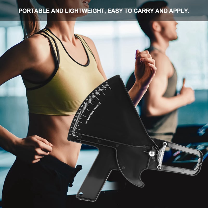 Body Fat Caliper: Black Quality Plastic, High Precision Accurate Calibration, Portable Lightweight - Anti-slip Durable Design, Skinfold Measure for Fitness Body Change Tracking - Image 4