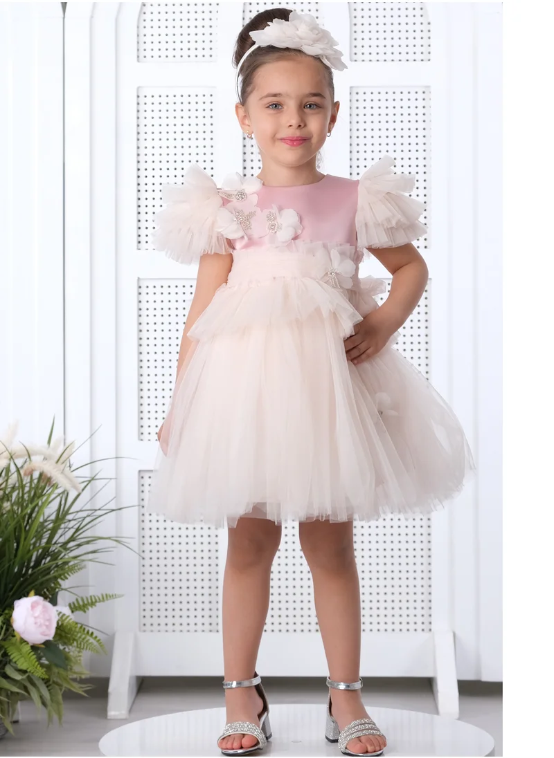 VIA BAMBINO Flower Girl Dress in Salmon Color