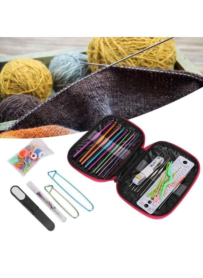 100-Piece Crochet Weaving Tool Kit Multicolour， Metal Crochet Hook Set Sweater Knitting Tool Crochet Set Needles Sewing Tools Kit with DIY Accessories - Image 4