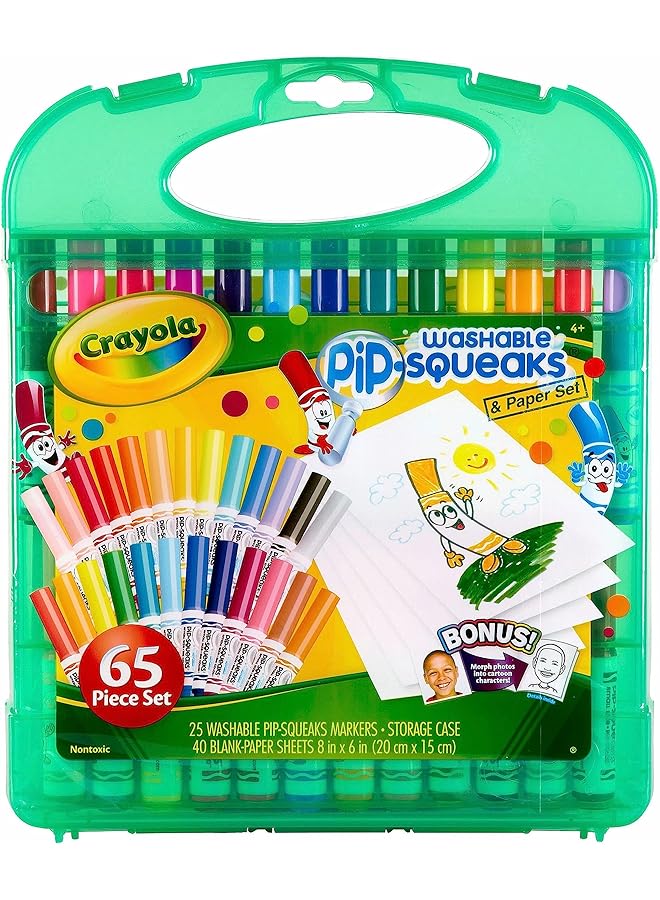 Crayola Washable Pip Squeaks And Paper 65 Piece Set - Image 1