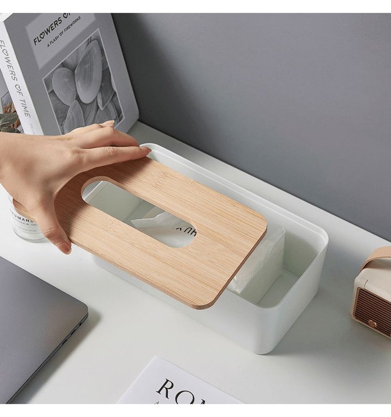 Light Luxury Cloud White Square Tissue Box Holder Arched Lid Napkin Dispenser Durable Storage Bin For Home Living Room Coffee Table - Image 2