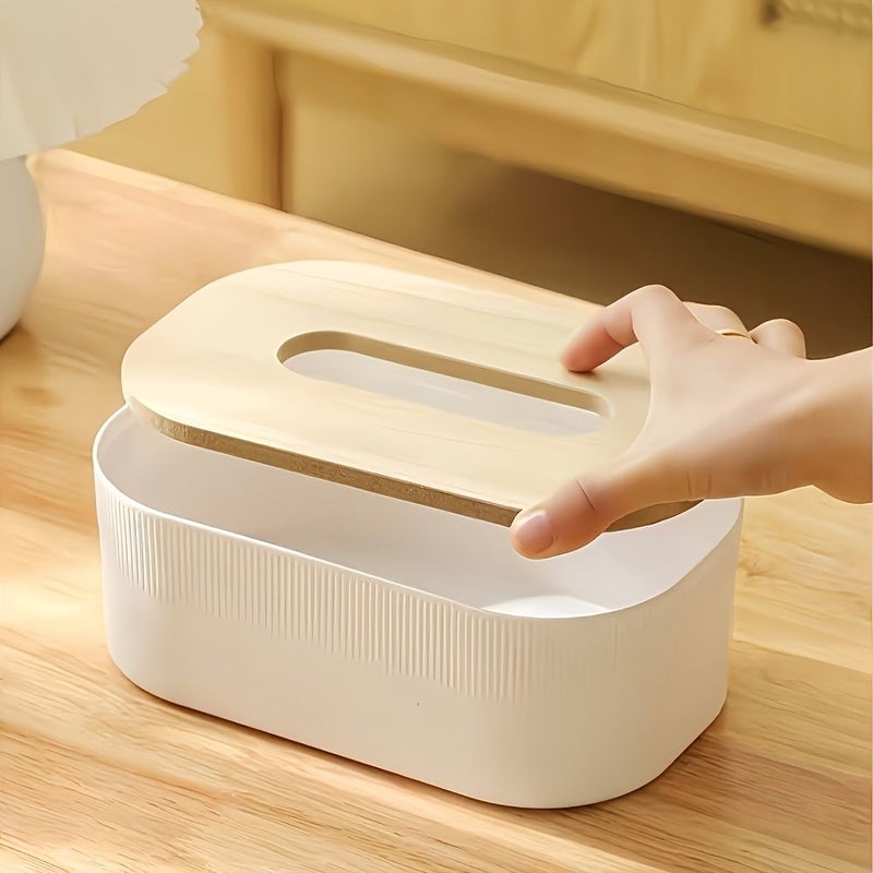 Light Luxury Cloud White Square Tissue Box Holder Arched Lid Napkin Dispenser Durable Storage Bin For Home Living Room Coffee Table - Image 5