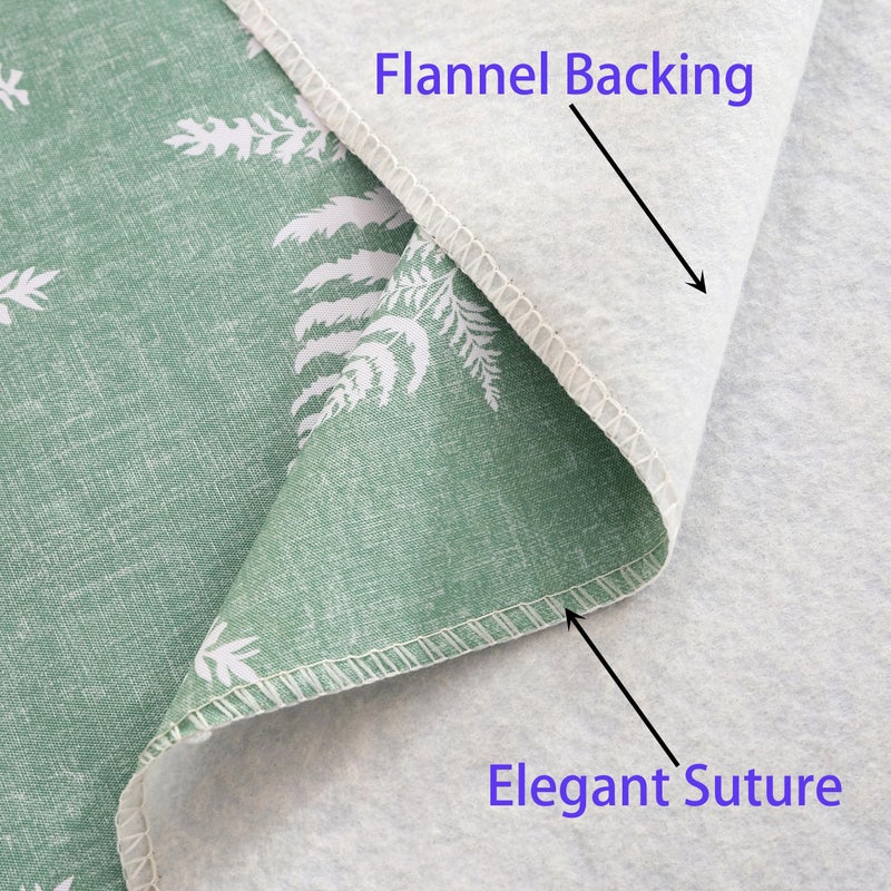 Walrus Heavy Duty Vinyl Tablecloth with Flannel Backing Waterproof Oil-Proof Plastic Table Cloth Stain-Resistant Wipeable Rectangle or Square Table Cover for Indoor and Outdoor (Mint Leaf, 60X84 Inch) - Image 3