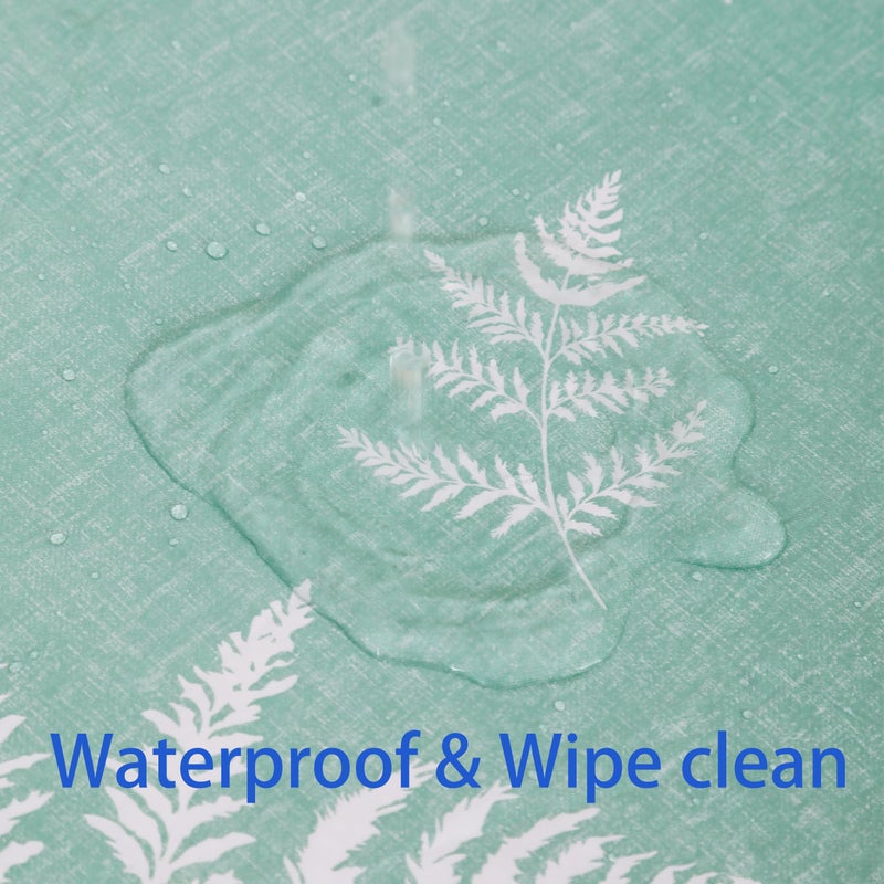 Walrus Heavy Duty Vinyl Tablecloth with Flannel Backing Waterproof Oil-Proof Plastic Table Cloth Stain-Resistant Wipeable Rectangle or Square Table Cover for Indoor and Outdoor (Mint Leaf, 60X84 Inch) - Image 4