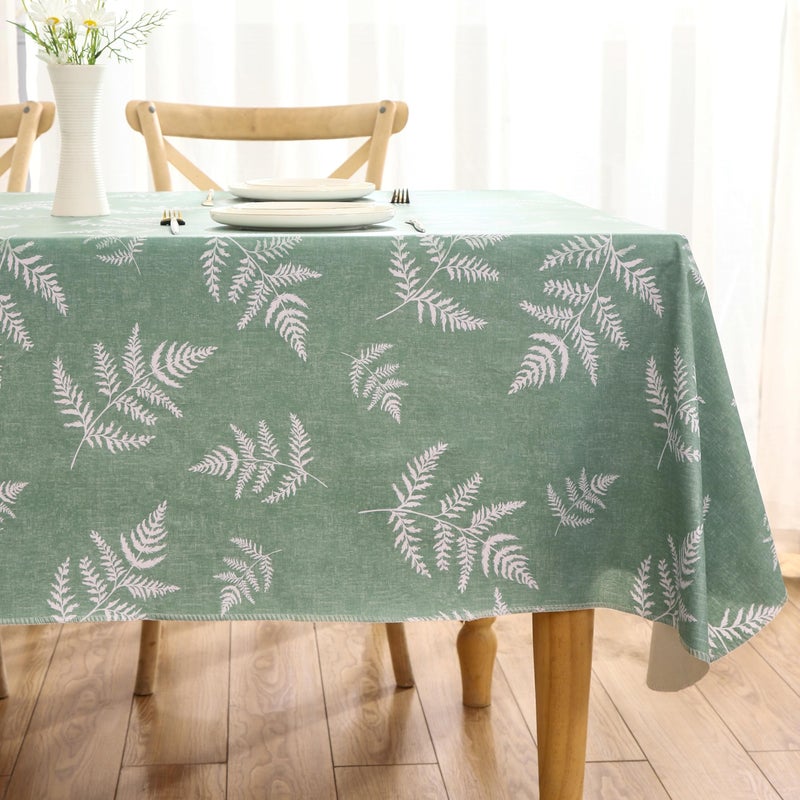 Walrus Heavy Duty Vinyl Tablecloth with Flannel Backing Waterproof Oil-Proof Plastic Table Cloth Stain-Resistant Wipeable Rectangle or Square Table Cover for Indoor and Outdoor (Mint Leaf, 60X84 Inch) - Image 5