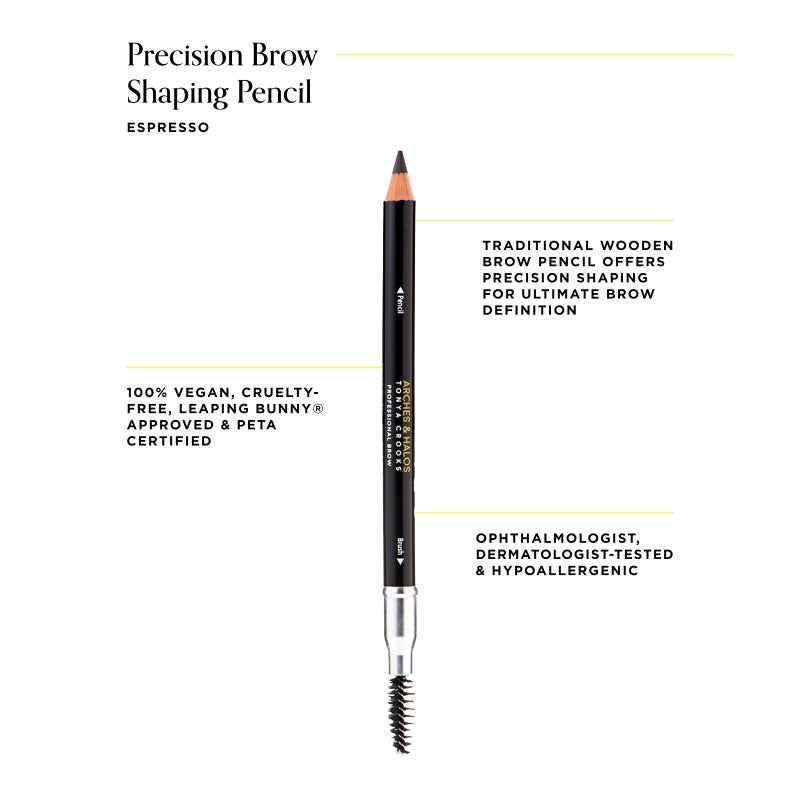 Arches & Halos Precision Brow Shaping Pencil - Double Sided Eyebrow Filler and Spoolie Brush - Creamy Texture for Shaping and Defining With Ease - Vegan, Cruelty Free - Espresso - 0.070 oz - Image 2