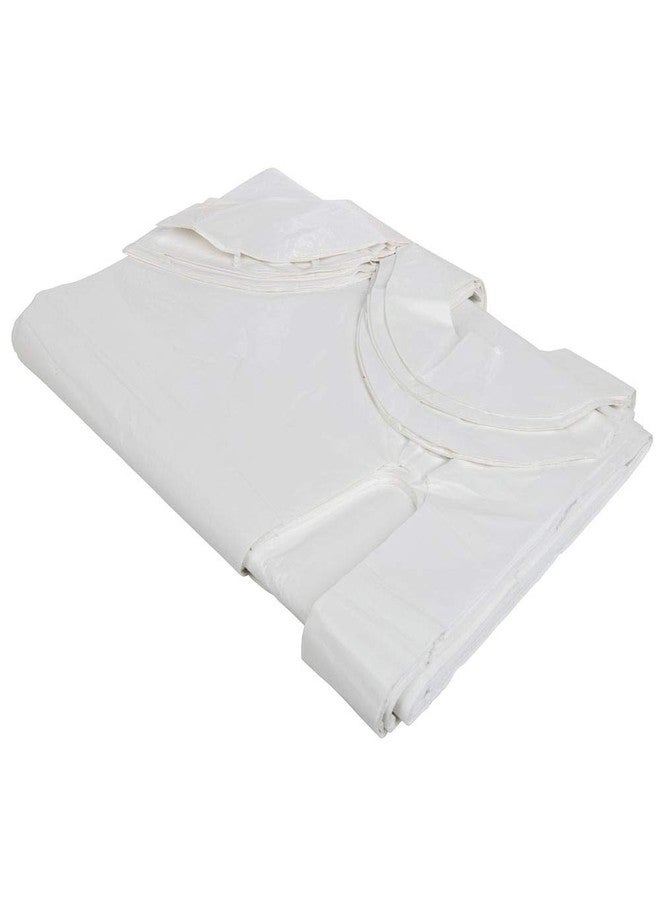 Comfort Axis Disposable Plastic Aprons, 27.5 X 46 inches, Waterproof Bibs for Adults Cooking, Arts and Crafts, Housework, Painting & Salon (White - 50 Pack) - Image 3