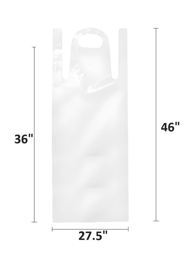Comfort Axis Disposable Plastic Aprons, 27.5 X 46 inches, Waterproof Bibs for Adults Cooking, Arts and Crafts, Housework, Painting & Salon (White - 50 Pack) - Image 2