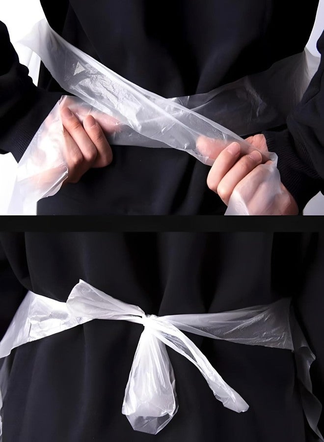 Comfort Axis Disposable Plastic Aprons, 27.5 X 46 inches, Waterproof Bibs for Adults Cooking, Arts and Crafts, Housework, Painting & Salon (White - 50 Pack) - Image 4