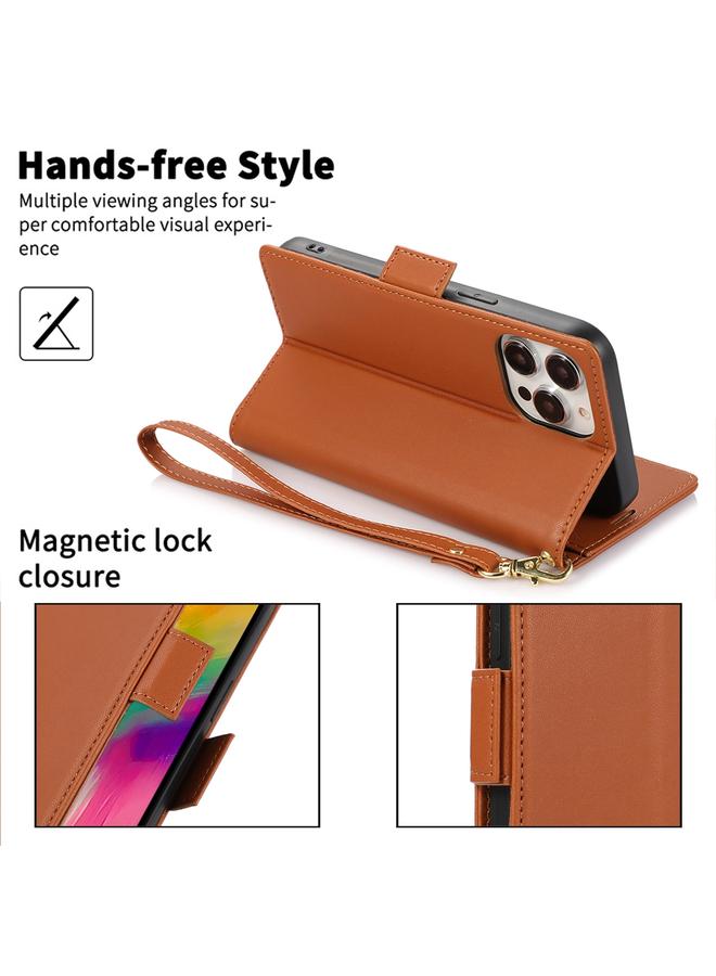 S-TOP Case For iPhone 15 Pro Side Buckle RFID Anti-theft Leather Phone Case - Image 4