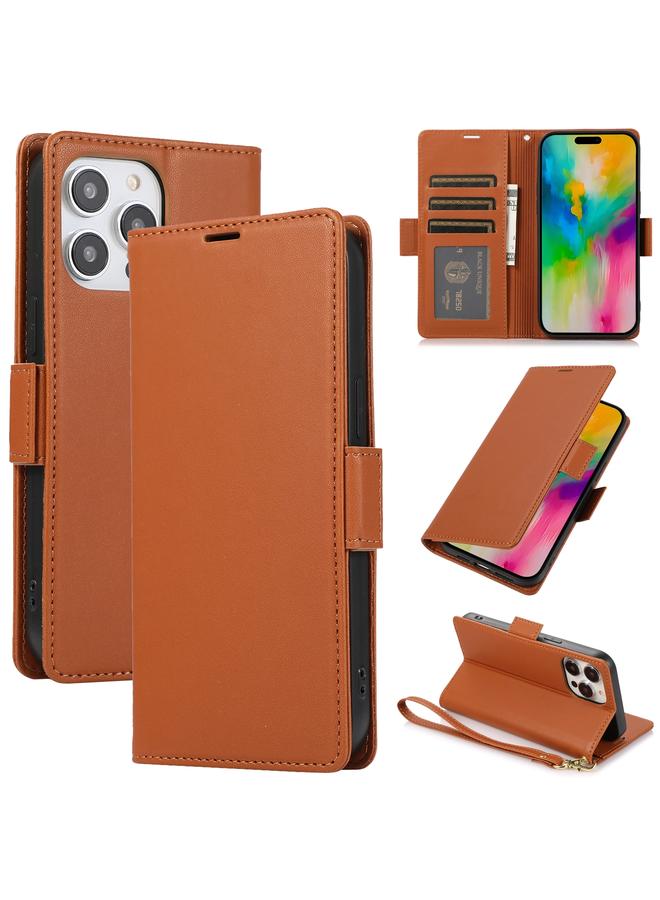 S-TOP Case For iPhone 15 Pro Side Buckle RFID Anti-theft Leather Phone Case - Image 1