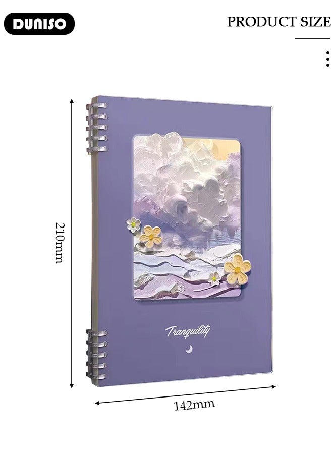 DUNISO A5 Binder Cover Notebook,Refillable Notebook Round Ring Binder with Stretch Buckle and Horizontal Core 60 Pieces, Waterproof and Durable Notebook Protector for School Home Office  - Image 4