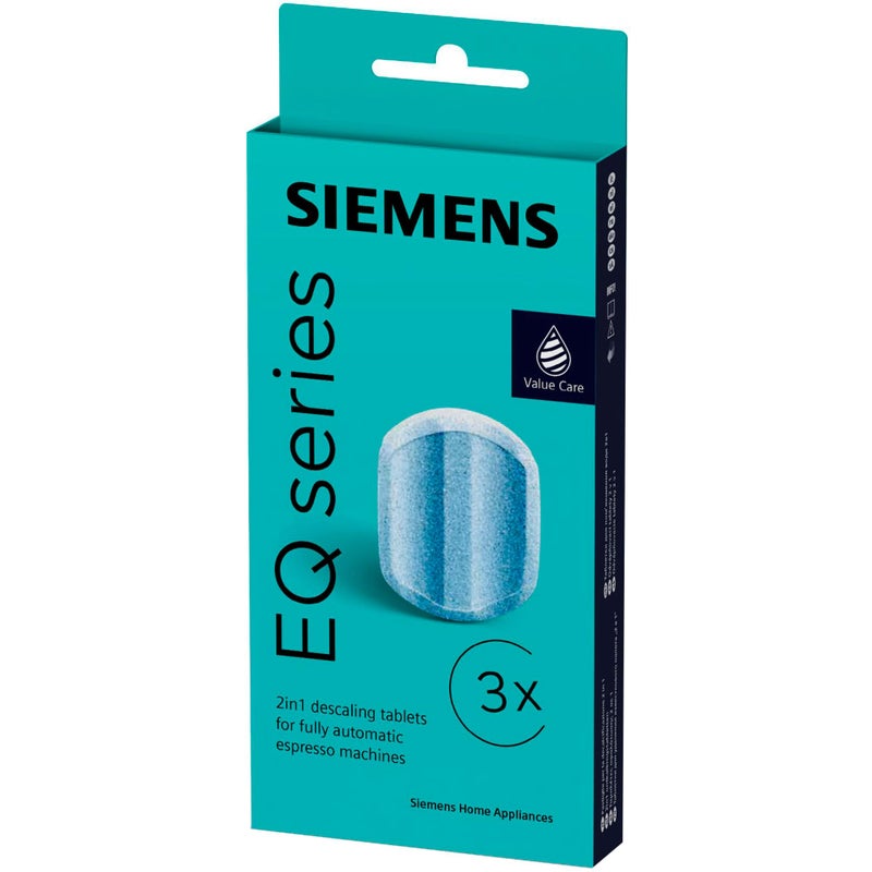 Siemens Descaling Tablets TZ80002A, Removes Limescale and Protects Against Corrosion, Original Accessories, Suitable for EQ Series Coffee Machines, Built-in Machines, White, (Pack of 3) 1 Pack - Image 5