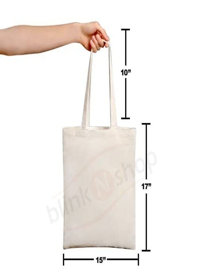 blinkNshop حقائب تسوق من قماش أبيض من blinkNshop | هدية مثالية لها | ميدالية مفاتيح مجانية | احملي حقيبتك | عيد الأم - Image 5