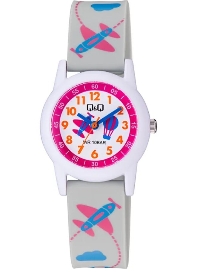 Q&Q Kids Unisex Analog Quartz Watch V22A-021VY with Airplane Design - Image 1