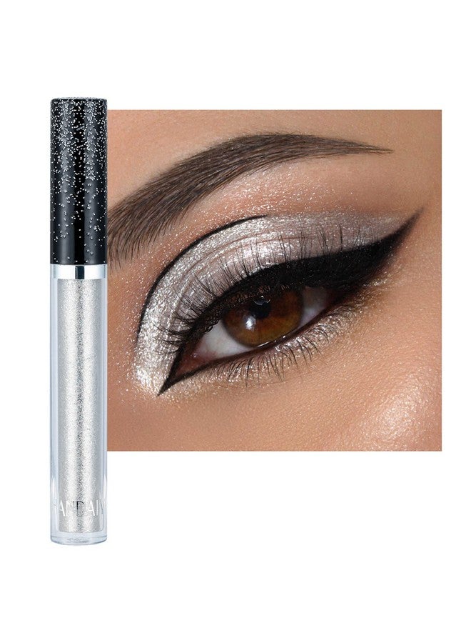 DekRion Glitter Eyeshadows, Liquid Eyeshadows, Long-Lasting Liquid Glitter Eyeshadows, Shimmer-Eyeshadows, Metals-Gloss-Sparkling Silver, Gold High-Pigmented Colorful Glitter Eye Shadows(01#Silver) - Image 1