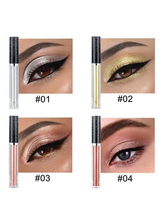 DekRion Glitter Eyeshadows, Liquid Eyeshadows, Long-Lasting Liquid Glitter Eyeshadows, Shimmer-Eyeshadows, Metals-Gloss-Sparkling Silver, Gold High-Pigmented Colorful Glitter Eye Shadows(01#Silver) - Image 3
