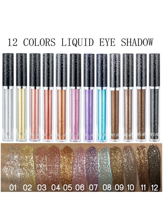 DekRion Glitter Eyeshadows, Liquid Eyeshadows, Long-Lasting Liquid Glitter Eyeshadows, Shimmer-Eyeshadows, Metals-Gloss-Sparkling Silver, Gold High-Pigmented Colorful Glitter Eye Shadows(01#Silver) - Image 2