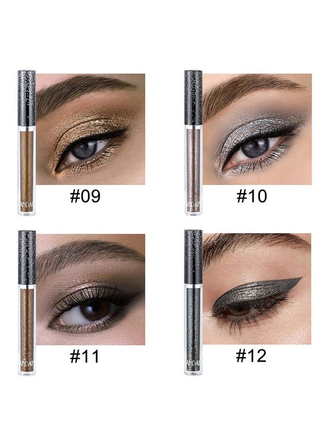 DekRion Glitter Eyeshadows, Liquid Eyeshadows, Long-Lasting Liquid Glitter Eyeshadows, Shimmer-Eyeshadows, Metals-Gloss-Sparkling Silver, Gold High-Pigmented Colorful Glitter Eye Shadows(01#Silver) - Image 5