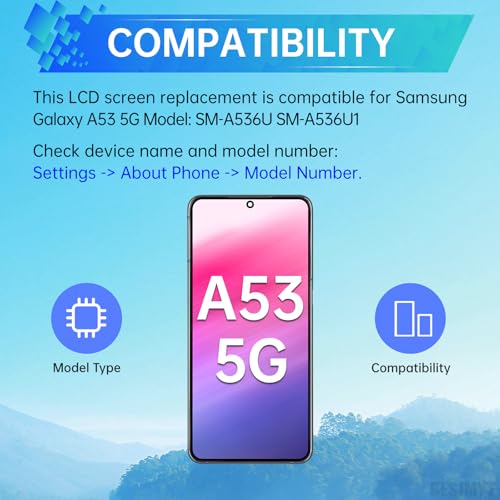 BESJMYT for Samsung Galaxy A53 5G Screen Replacement with Frame LCD Display Touch Digitizer Full Assembly and Side Button Ear Speaker Vibration Motor Glass Repair Tools Kit SM-A536U SM-A536U1 - Image 2
