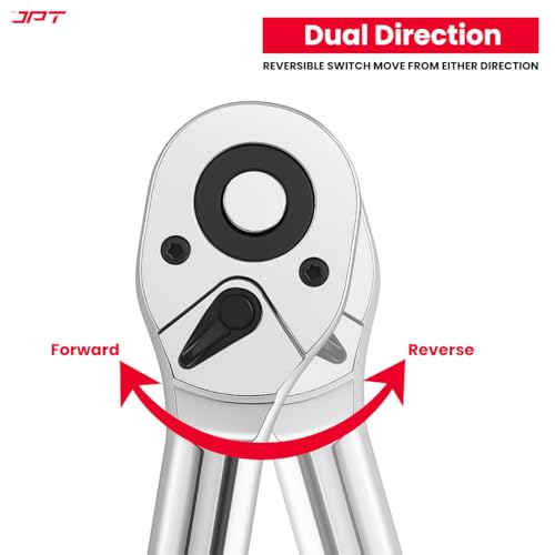 JPT Heavy-Duty 3/4 Inch Ratchet Handle/Wrench | 24 Tooth Reversible Ratchet | Cr-V Steel Made | Quick Release Ratchet Handle for Industries Maintenance, Auto Repair, Motorcycles - Image 2