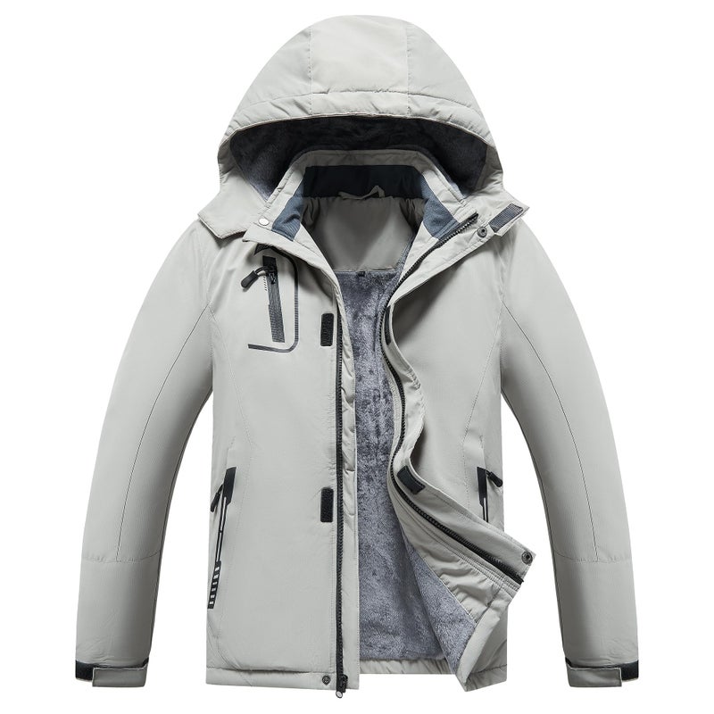 جاكيت تزلج مائي للأطفال من DrCyril مع بطانة دافئة من الفليس وقبعة قابلة للإزالة للذكور والإناث جاكيت شتوي قابل للتنفس