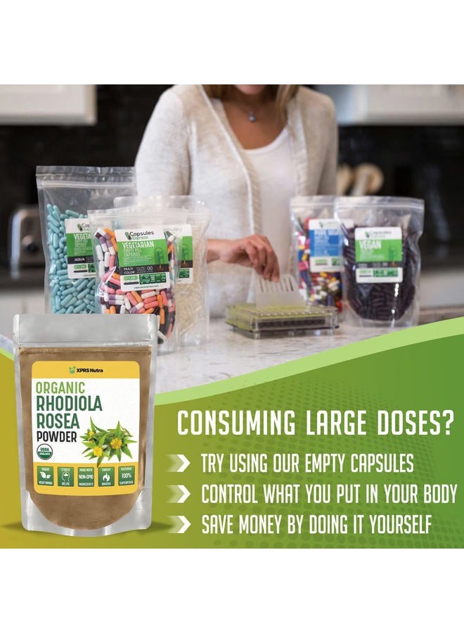 XPRS Nutra مسحوق روديولا روزيا العضوي - مسحوق روديولا العضوي المعتمد من وزارة الزراعة الأمريكية لتعزيز الإدراك والاسترخاء - معزز طاقة مناسب للنباتيين (1 أونصة) - Image 5