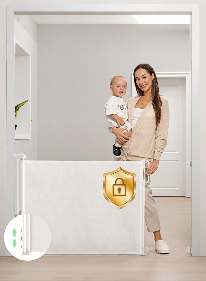 Jourvent Retractable Child Safety Gate – Baby & Pet Protection Gate for Stairs & Doorways, Extends up to 140cm - Image 1