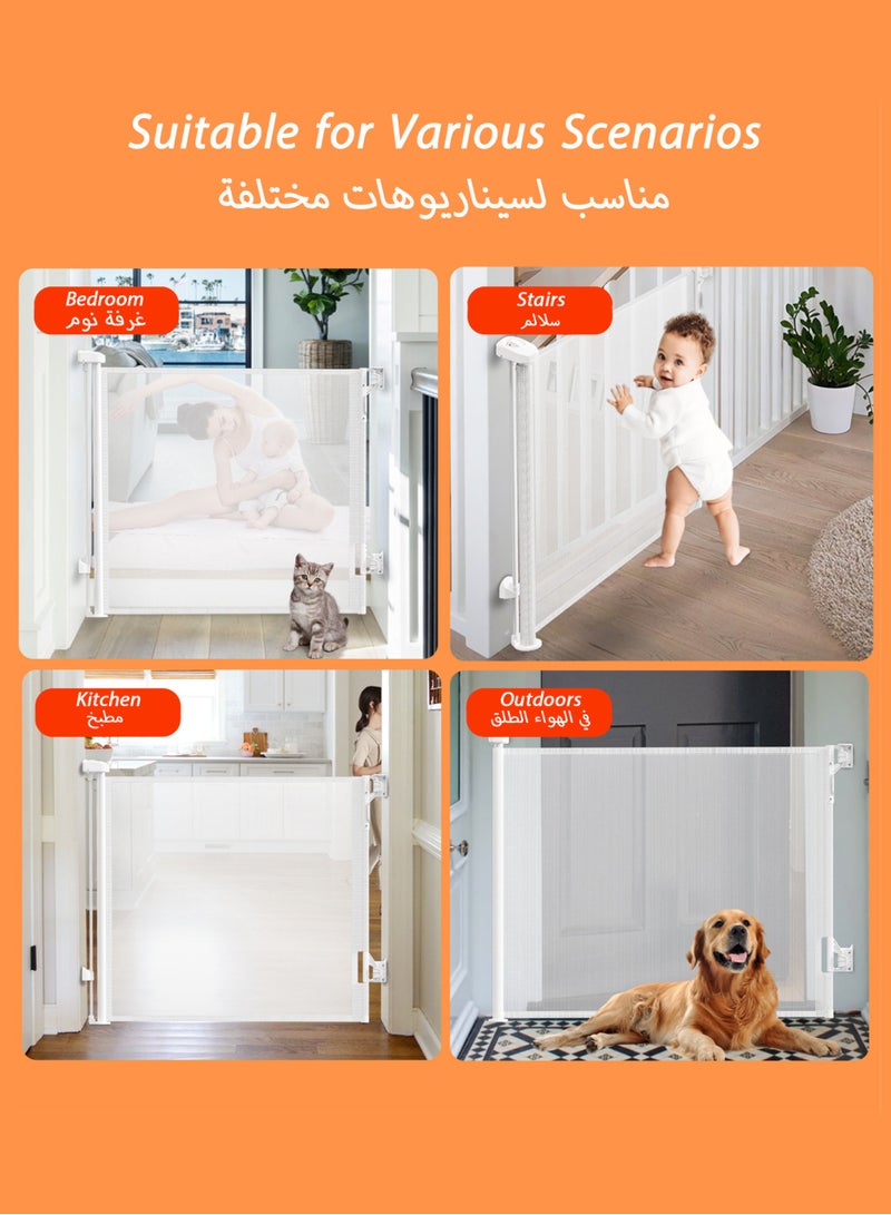 Jourvent Retractable Child Safety Gate – Baby & Pet Protection Gate for Stairs & Doorways, Extends up to 140cm - Image 2