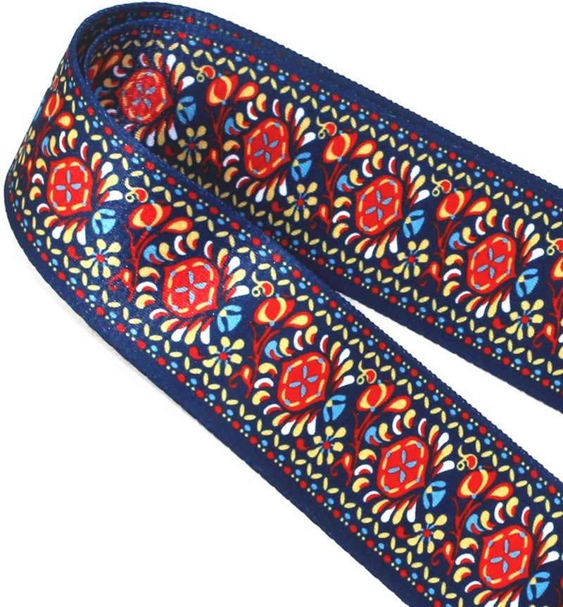 Model Worker Canvas Purse Strap 1.5" Wide Handbag Purse Strap Adjustable Canvas Replacement Crossbody Strap Guitar Style Multicolour Strap with Gold Metal Buckle (Style9) - Image 5